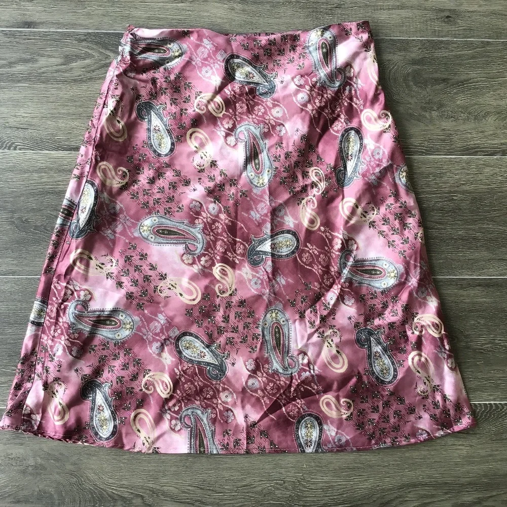 Rikki J New York Women’s Pink Paisley Lined A-Line Skirt Size 8 - Picture 1 of 8
